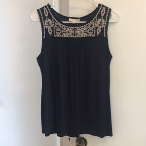 Embroidered knit top